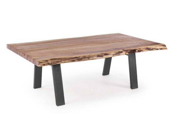 Tavolino Aron 115×65 In Legno Di Acacia E Acciaio – Bizzotto