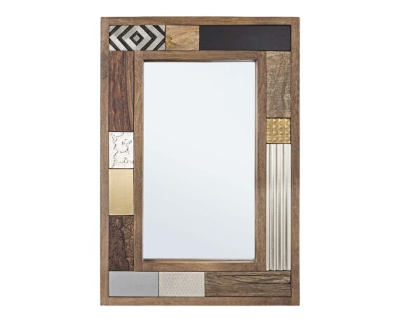 Specchio con Cornice Dhaval 100x4x70cm in Legno Riciciclato e MDF – Bizzotto