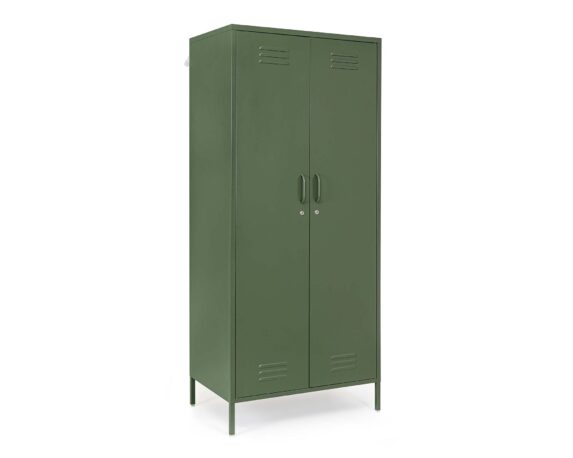 Armadio con 2 Ante Cambridge Verde in Acciaio – Bizzotto