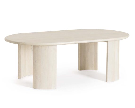 Tavolino Orlando Ovale Naturale 130×80 In Legno Di Mango – Bizzotto