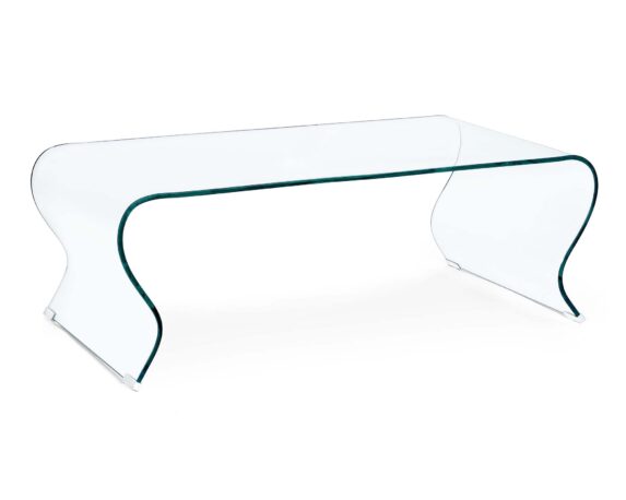 Tavolino Iride Curl Rettangolare 120×60 In Vetro – Bizzotto