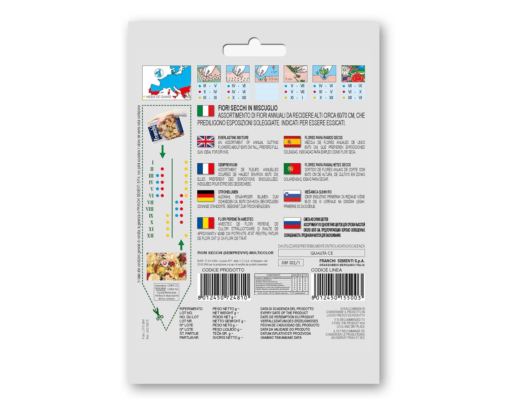 Semi di Fiori Secchi (Semprevivi) Multicolor - Franchi sementi - immagine 2