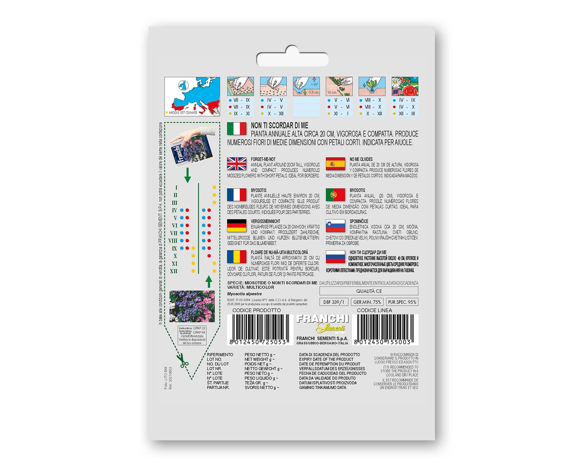 Semi di Non Ti Scordar Di Me Multicolor - Franchi sementi - immagine 2