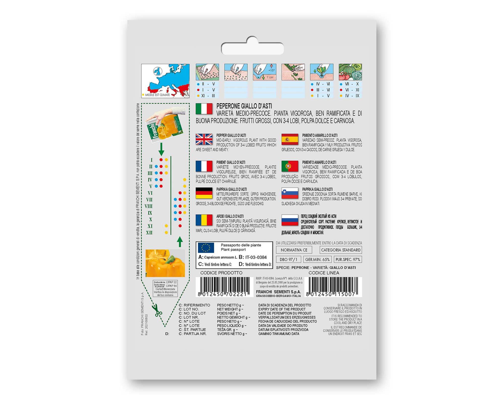 Semi di Peperone Giallo d'Asti - Franchi sementi - immagine 2