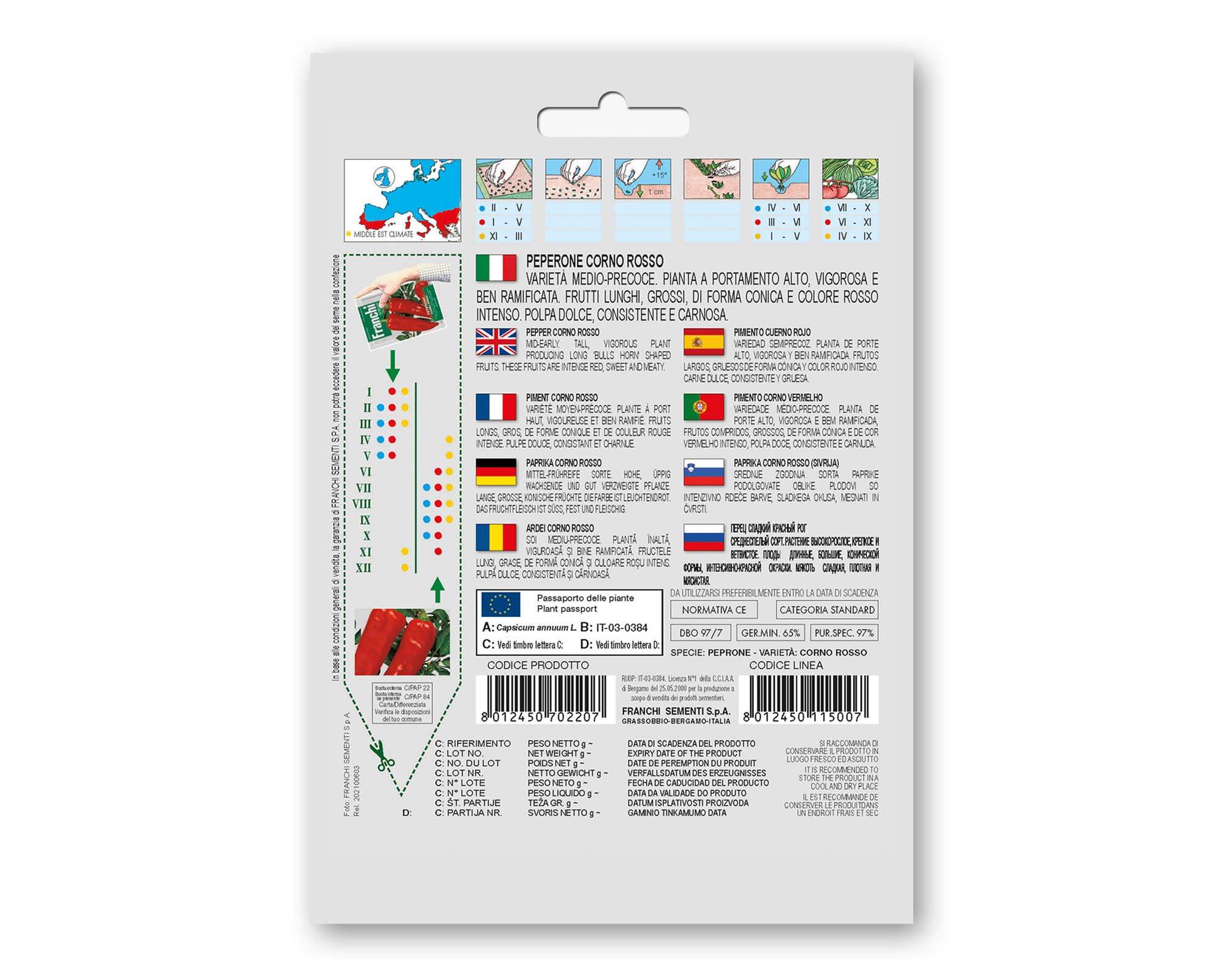 Semi di Peperone Corno Rosso - Franchi sementi - immagine 2