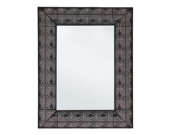 Specchio Con Cornice Larjam Nero 70×90,5 In Metallo E Vetro – Bizzotto