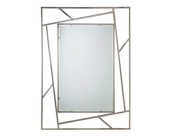 Specchio Con Cornice Raven Rettangolare 120×90 In Acciaio – Bizzotto