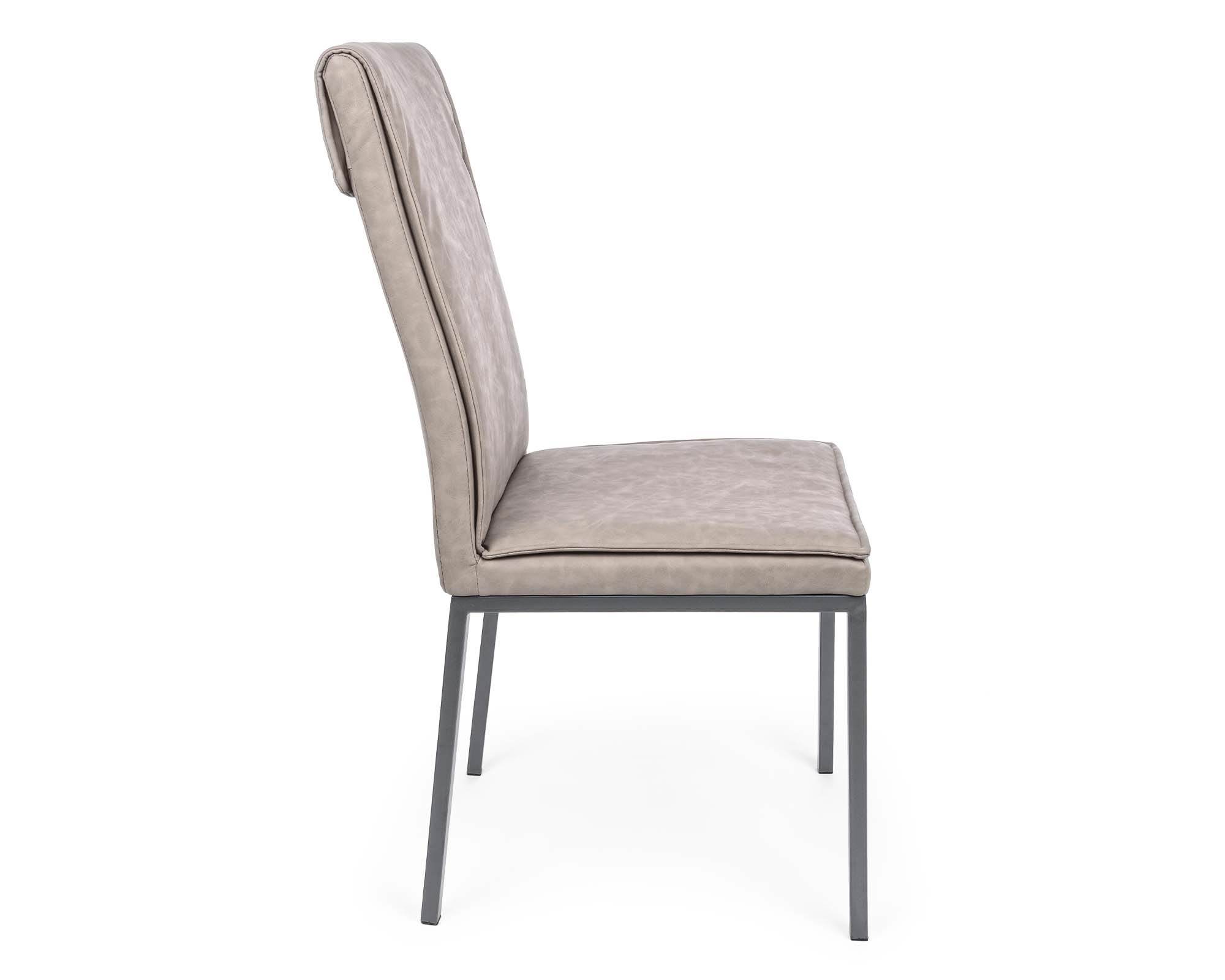 Sedia Sofie Argilla in Acciaio e Similpelle - Bizzotto - immagine 3