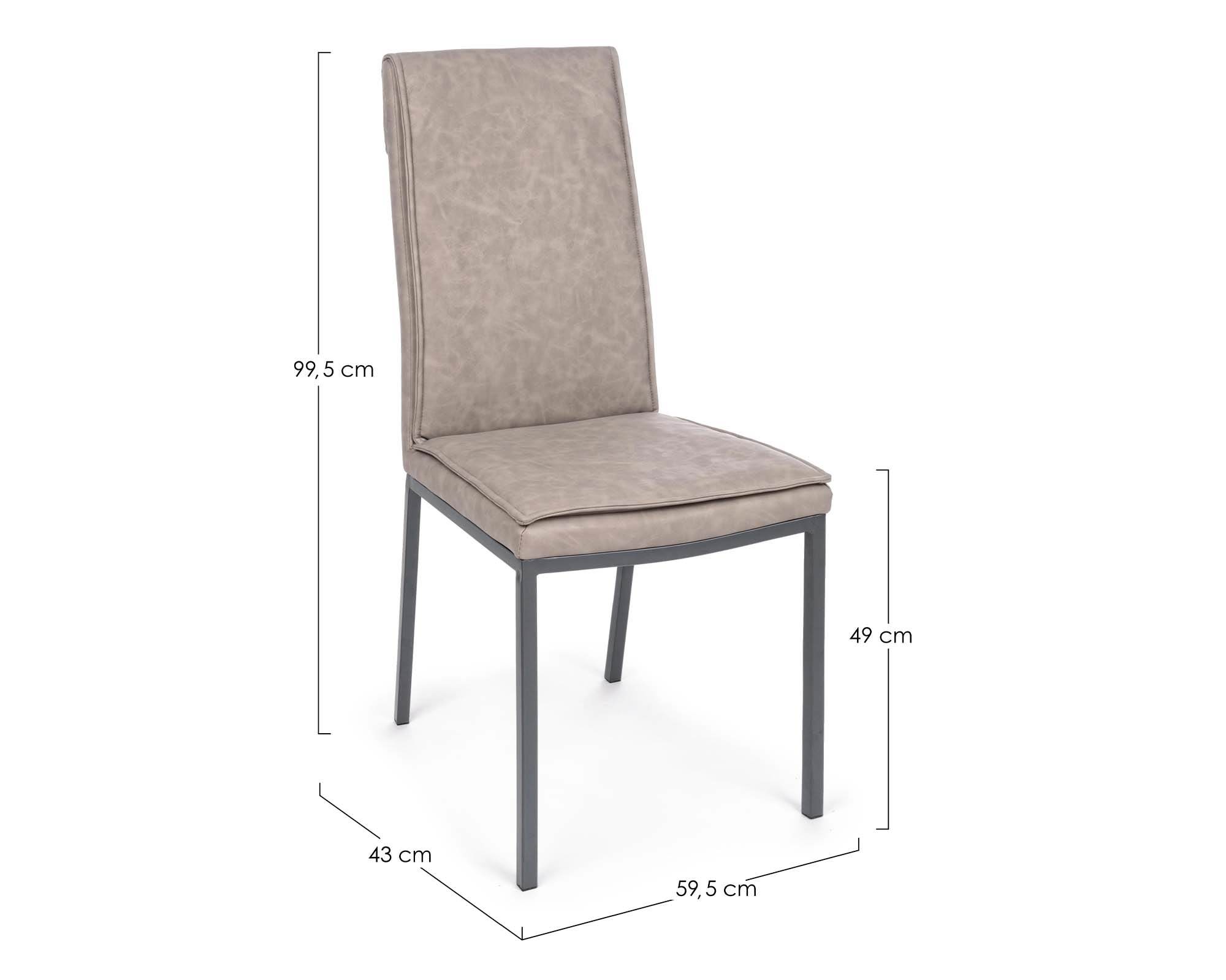 Sedia Sofie Argilla in Acciaio e Similpelle - Bizzotto - immagine 5