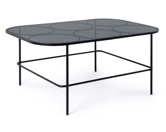 Tavolino Morissa 91×61 In Acciaio E Vetro – Bizzotto