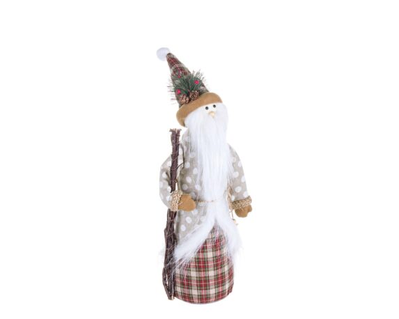 Decorazione Babbo Natale York Stand Pois S in Pelliccia Artificiale E Tessuto – Bizzotto
