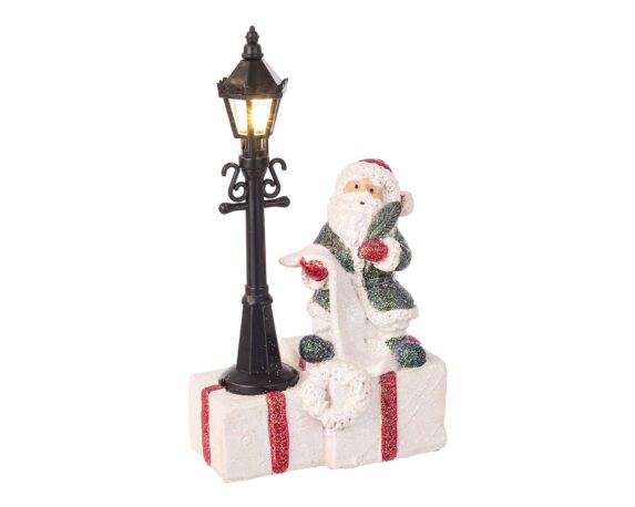Decorazione Babbo Natale Con Lampione Con LED In Poliresina – Bizzotto