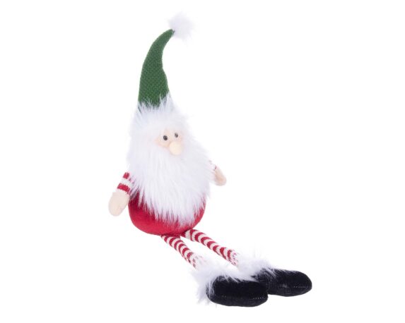 Decorazione Babbo Natale Kerry Legs Rosso 50h In Poliestere, Sabbia E Bamboo – Bizzotto