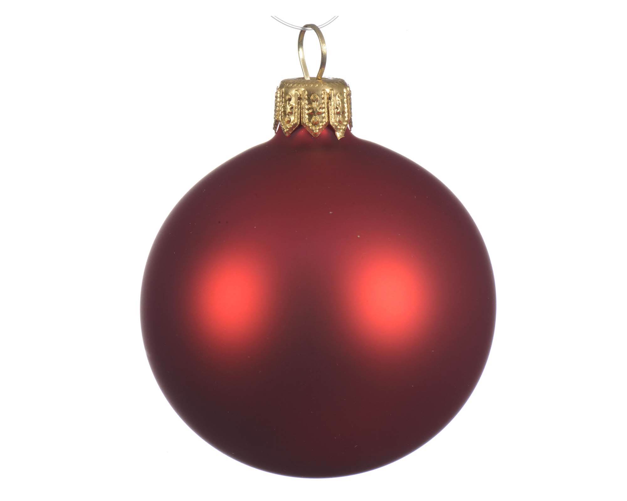 Set 4 Pz Decorazione Sfera Satinato Rosso D10cm in Vetro