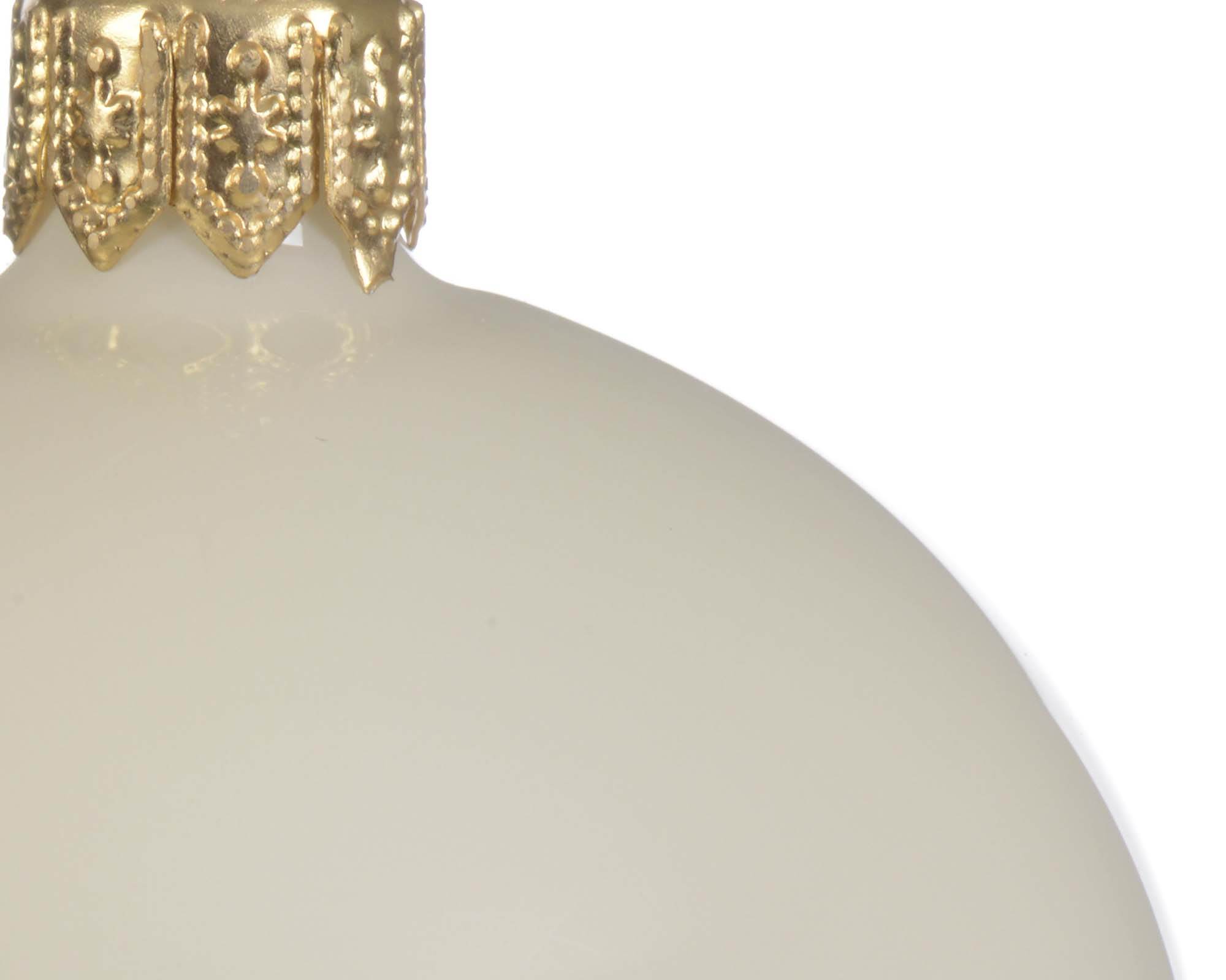 Set 4 Pz Decorazione Sfera Smaltato Bianco D8cm in Vetro - immagine 2