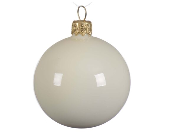 Set 4 Pz Decorazione Sfera Smaltato Bianco D8cm in Vetro