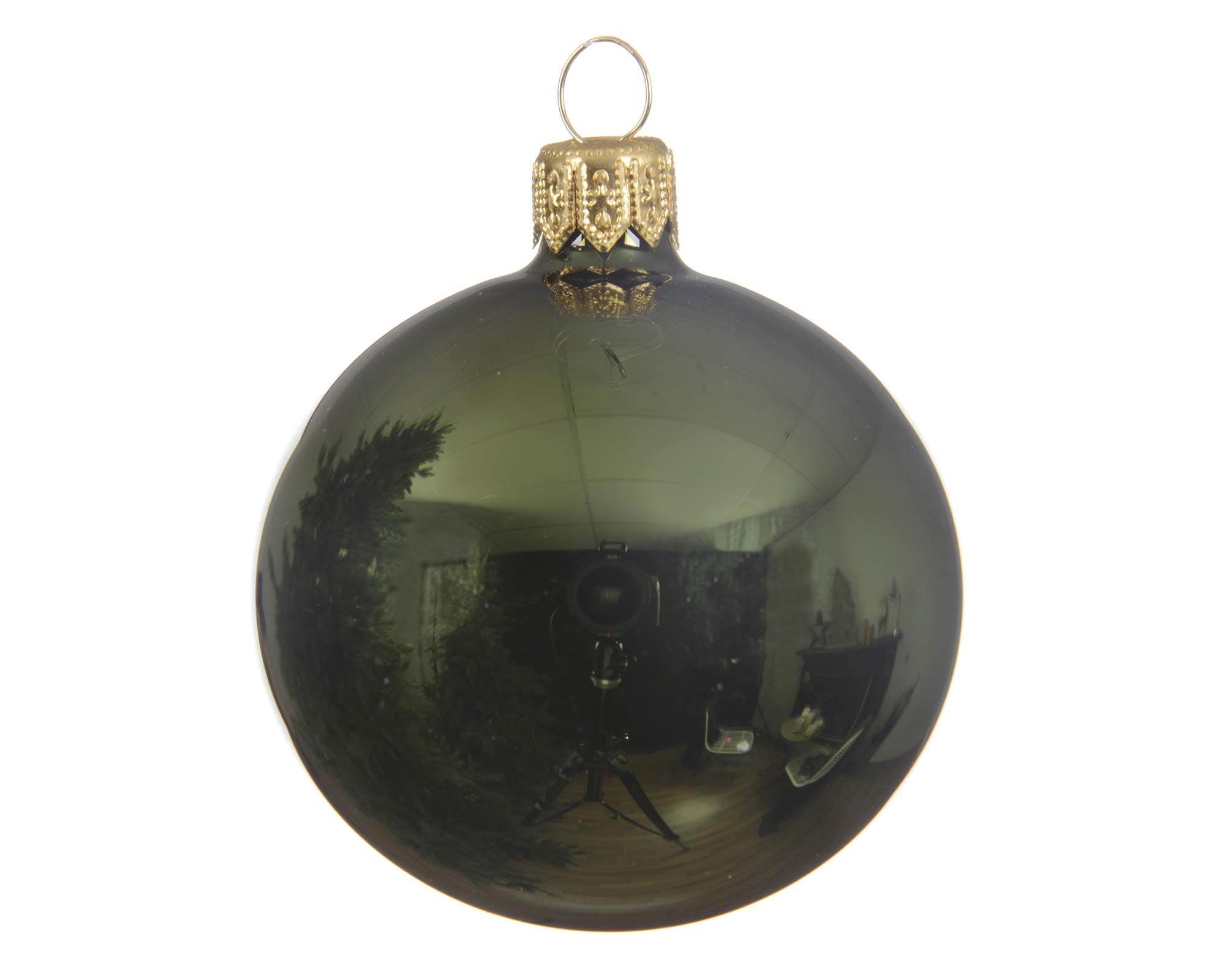 Set 4 Pz Decorazione Sfera Verde D10cm in Vetro