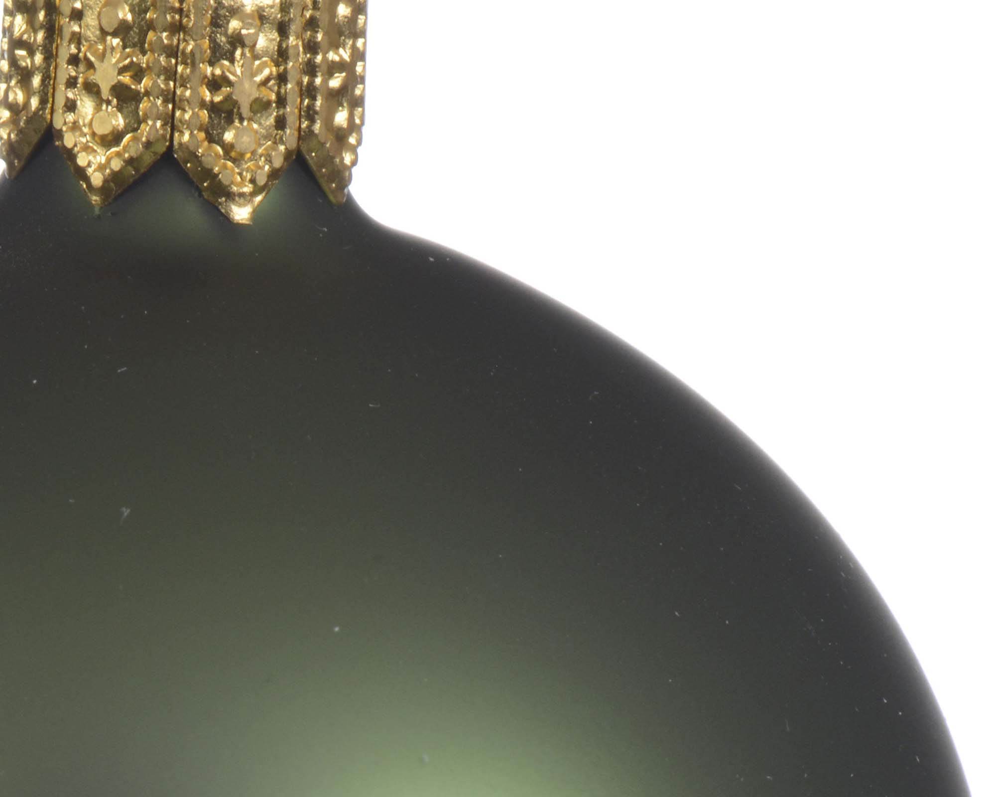 Set 4 Pz Decorazione Sfera Satinato Verde D10cm in Vetro - immagine 2