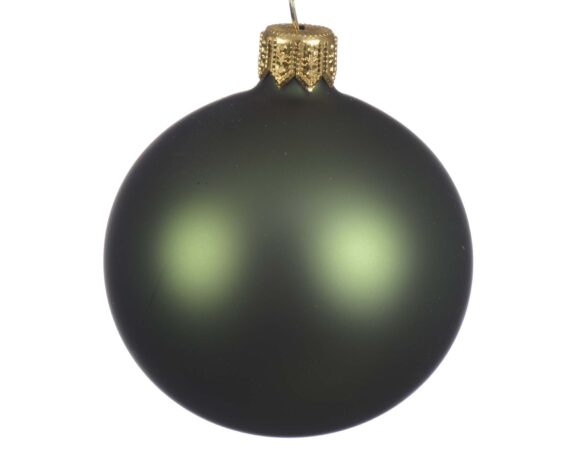 Set 4 Pz Decorazione Sfera Satinato Verde D10cm in Vetro