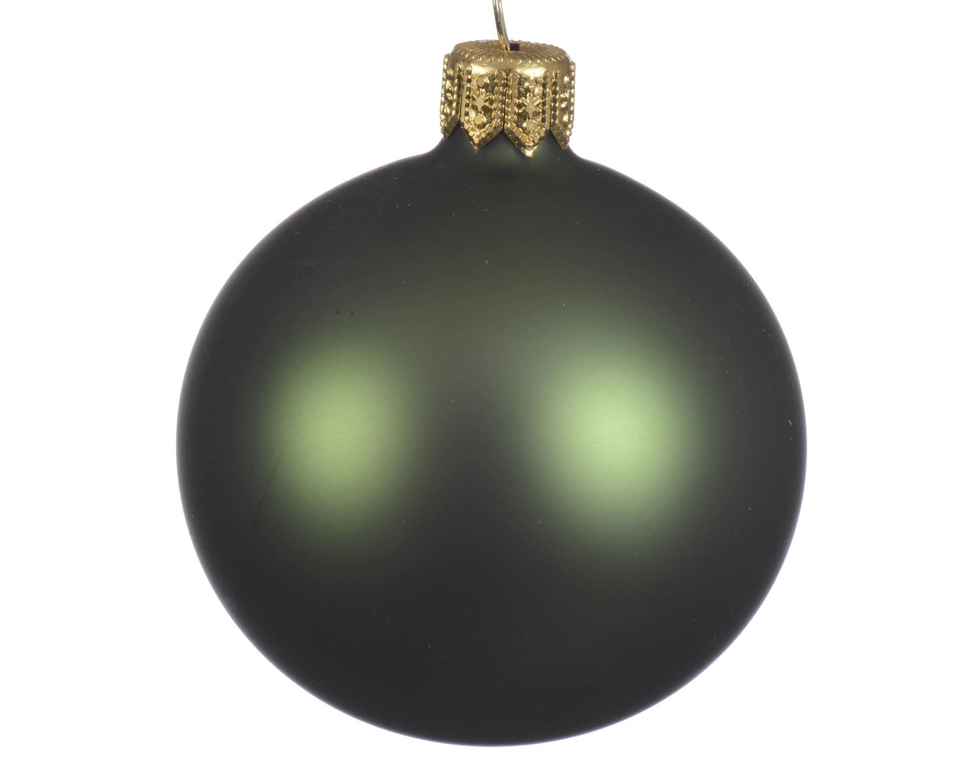 Set 4 Pz Decorazione Sfera Satinato Verde D10cm in Vetro