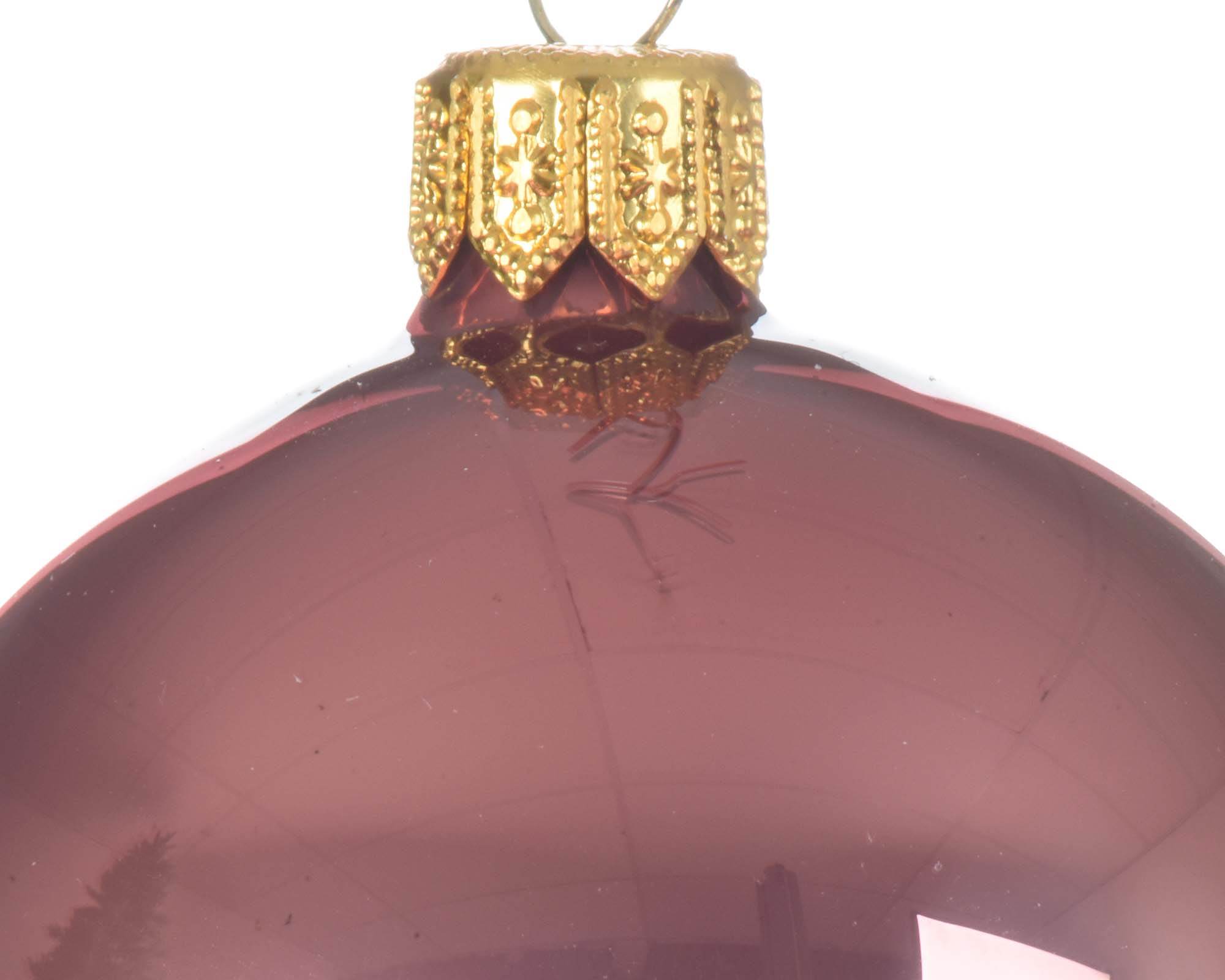 Set 6 Pz Decorazione Sfera Rosa D8CM in Vetro - immagine 2