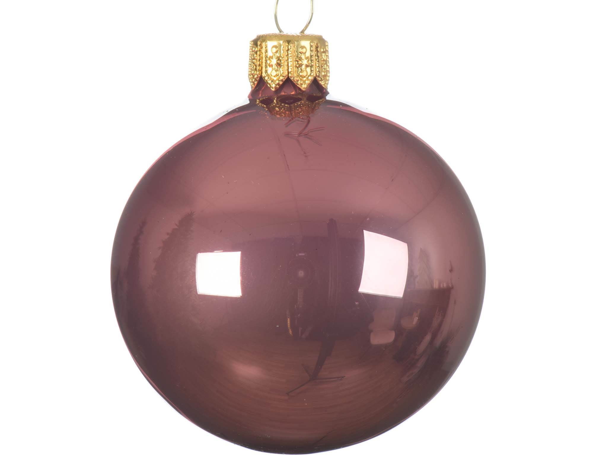 Set 6 Pz Decorazione Sfera Rosa D8CM in Vetro