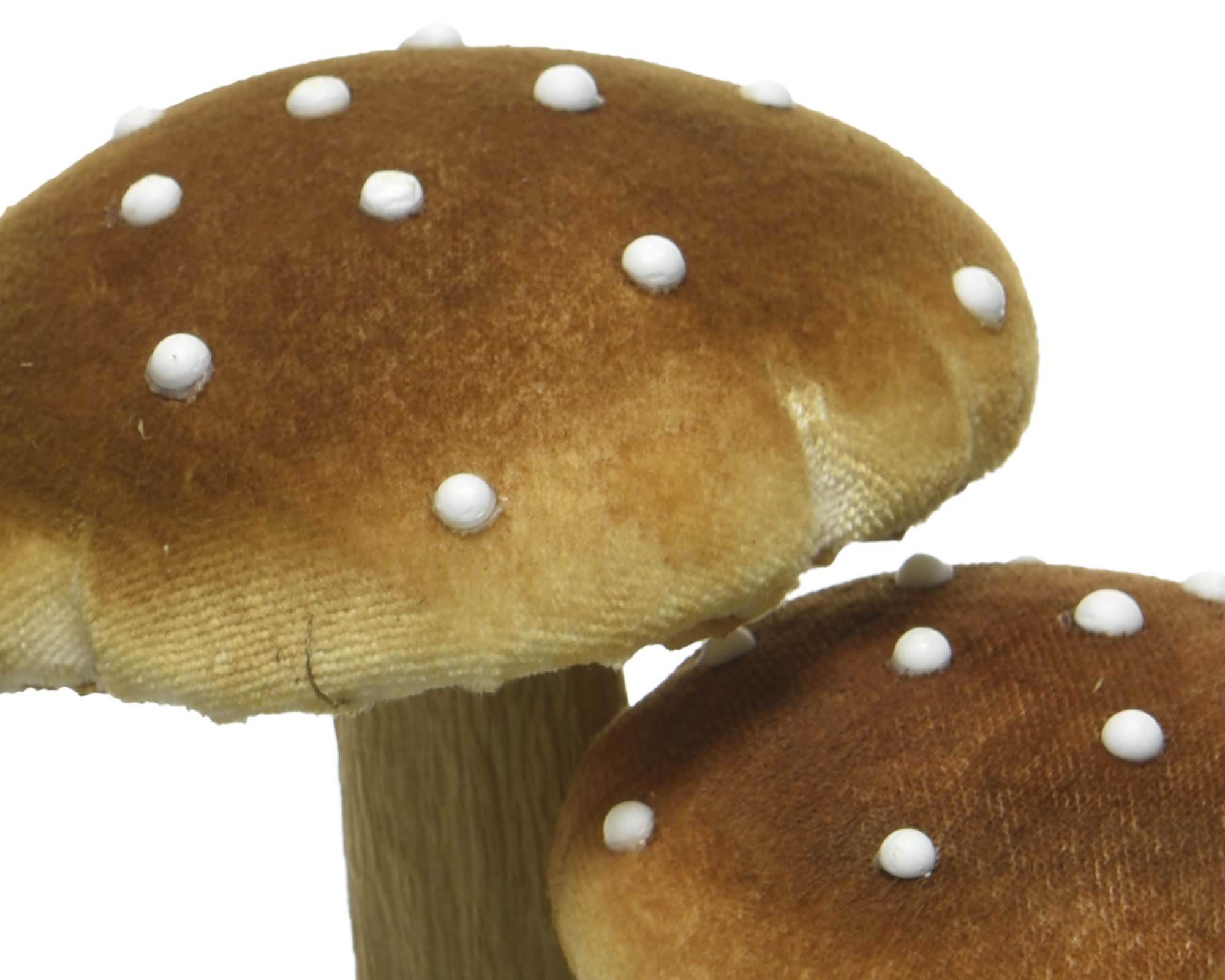 Decorazione 3 Funghi Assortiti 17cm in Velluto - immagine 2