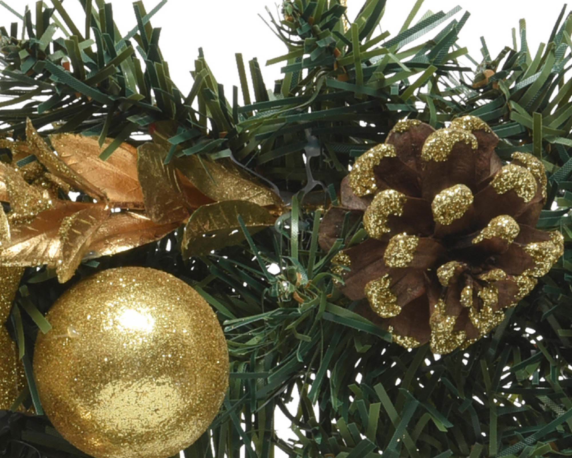 Decorazione Ghirlanda Glitter Oro D30XH8CM in PVC - immagine 3