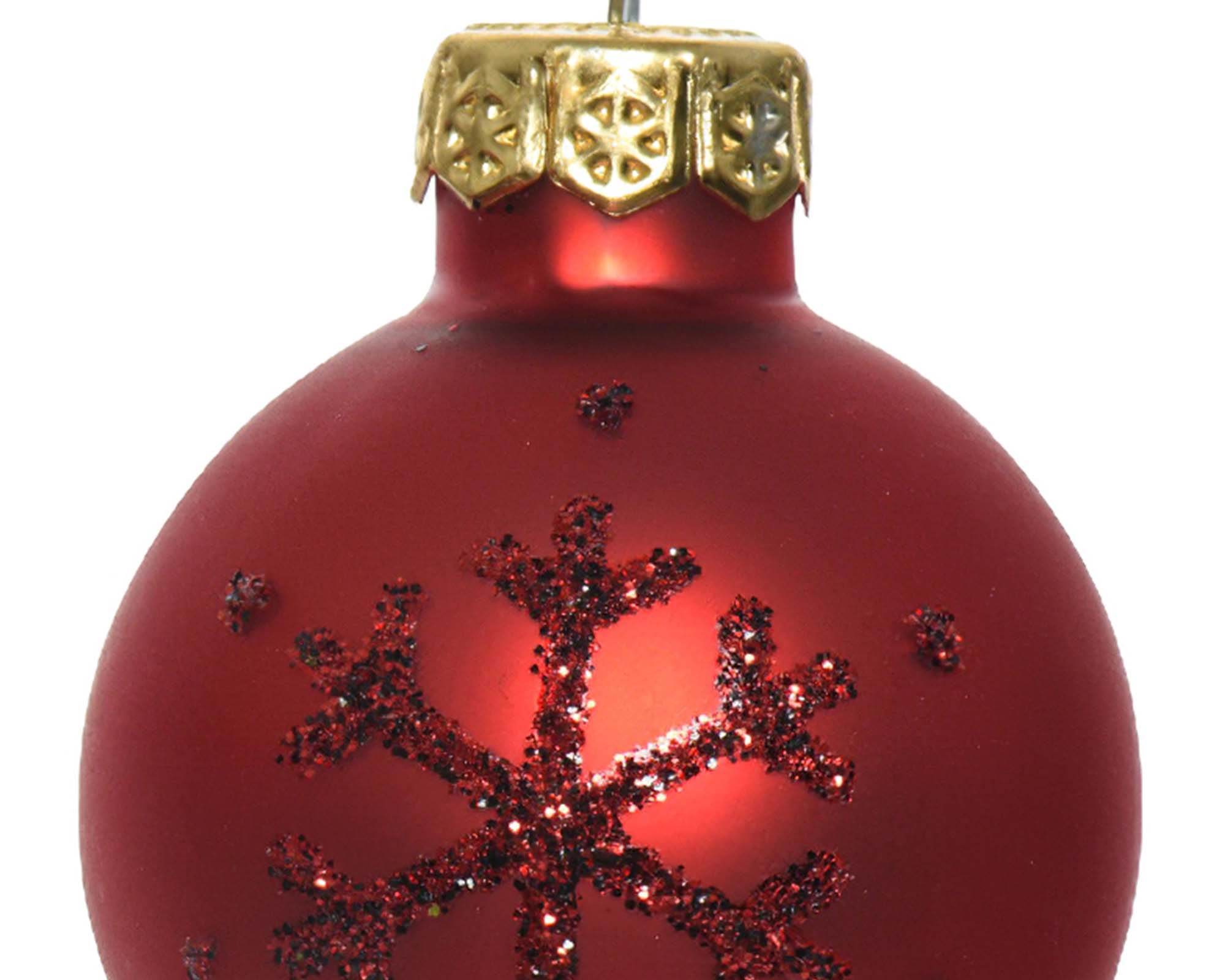 Set 9 Pz Decorazione Sfera Rosso Assortito D3CM in Vetro - immagine 3