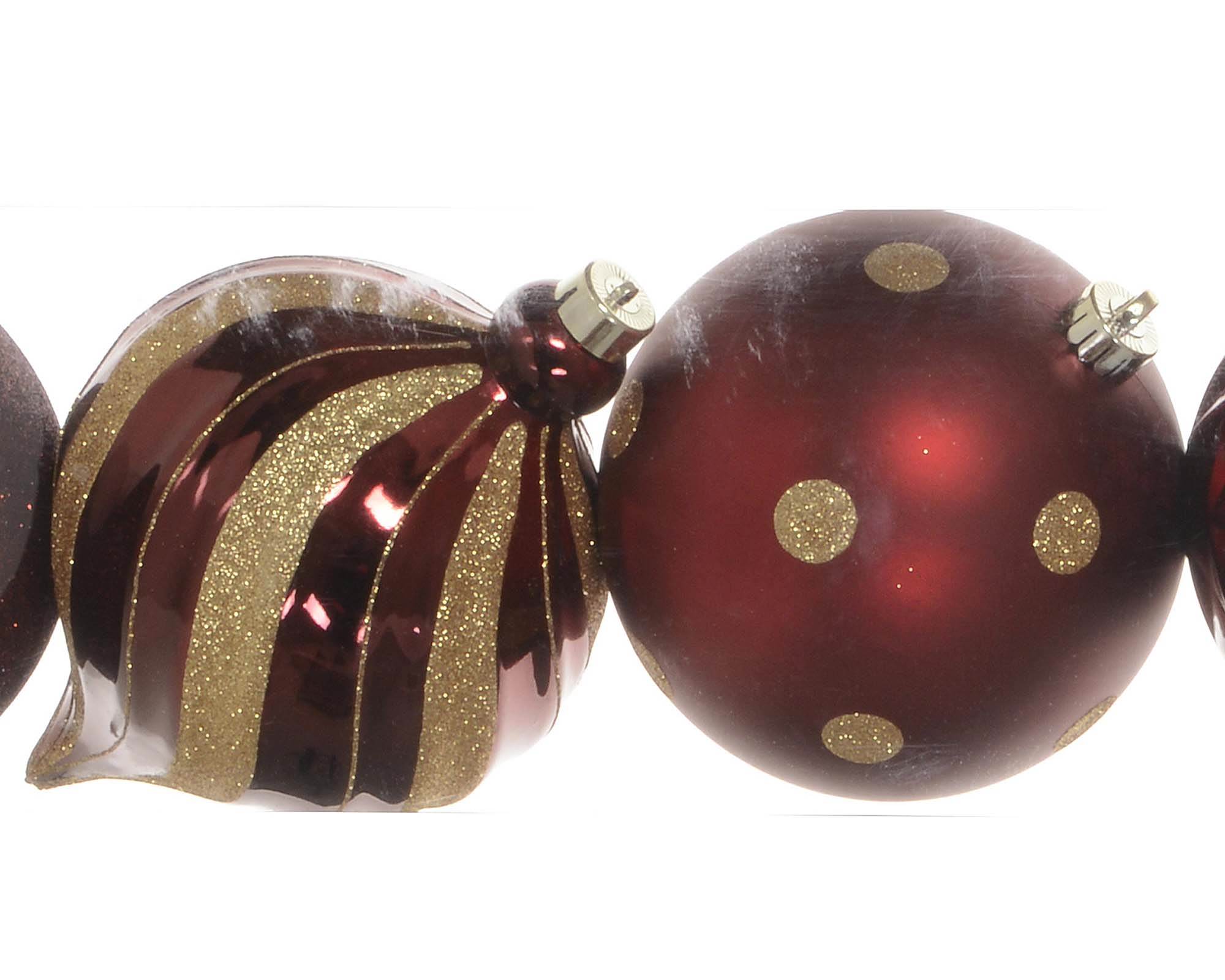 Set 6 Pz Decorazione Sfera Rosso Assortito D15CM - immagine 2