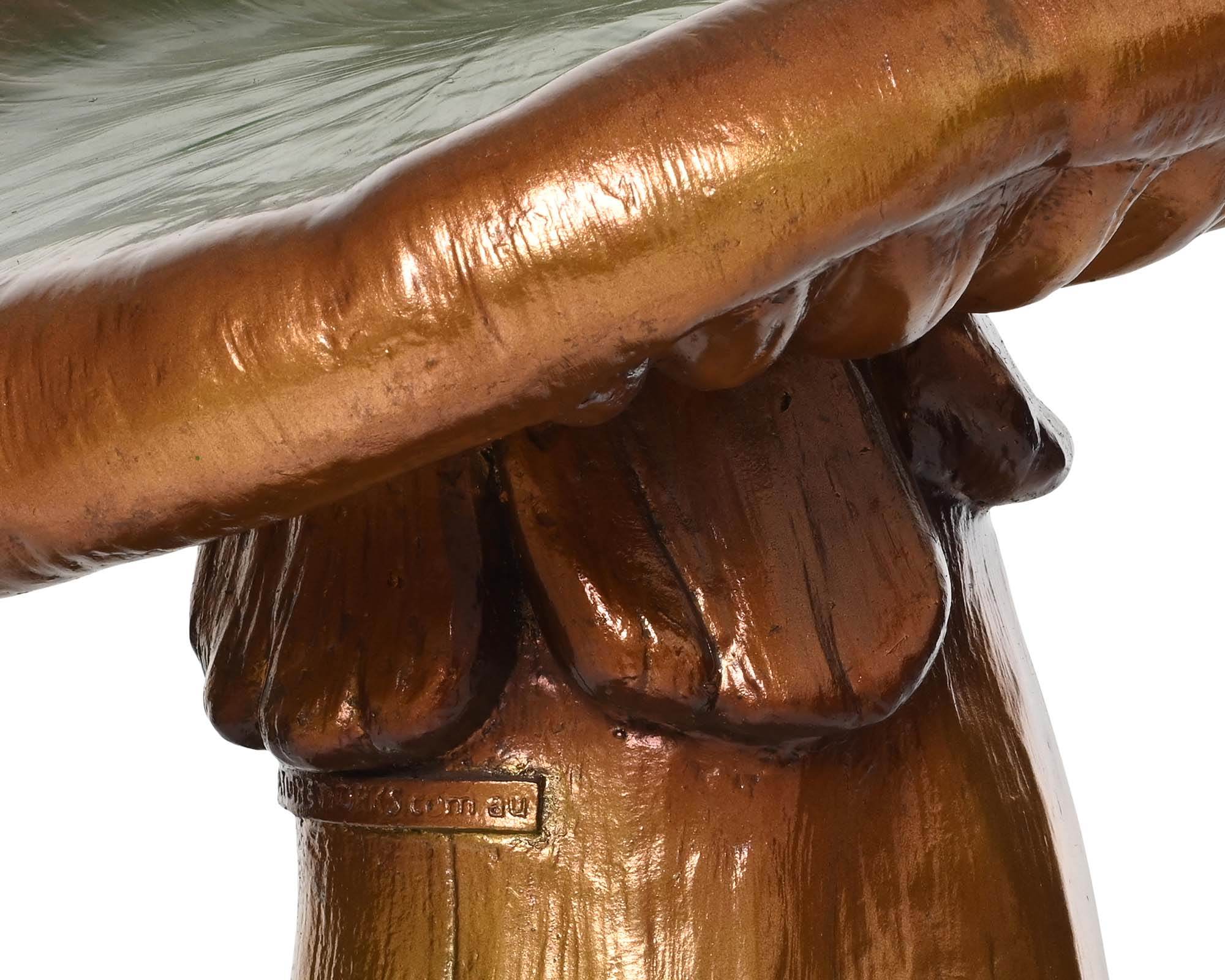 Decorazione Fungo Verde Oro 46x46x54cm in Polifibra - immagine 2