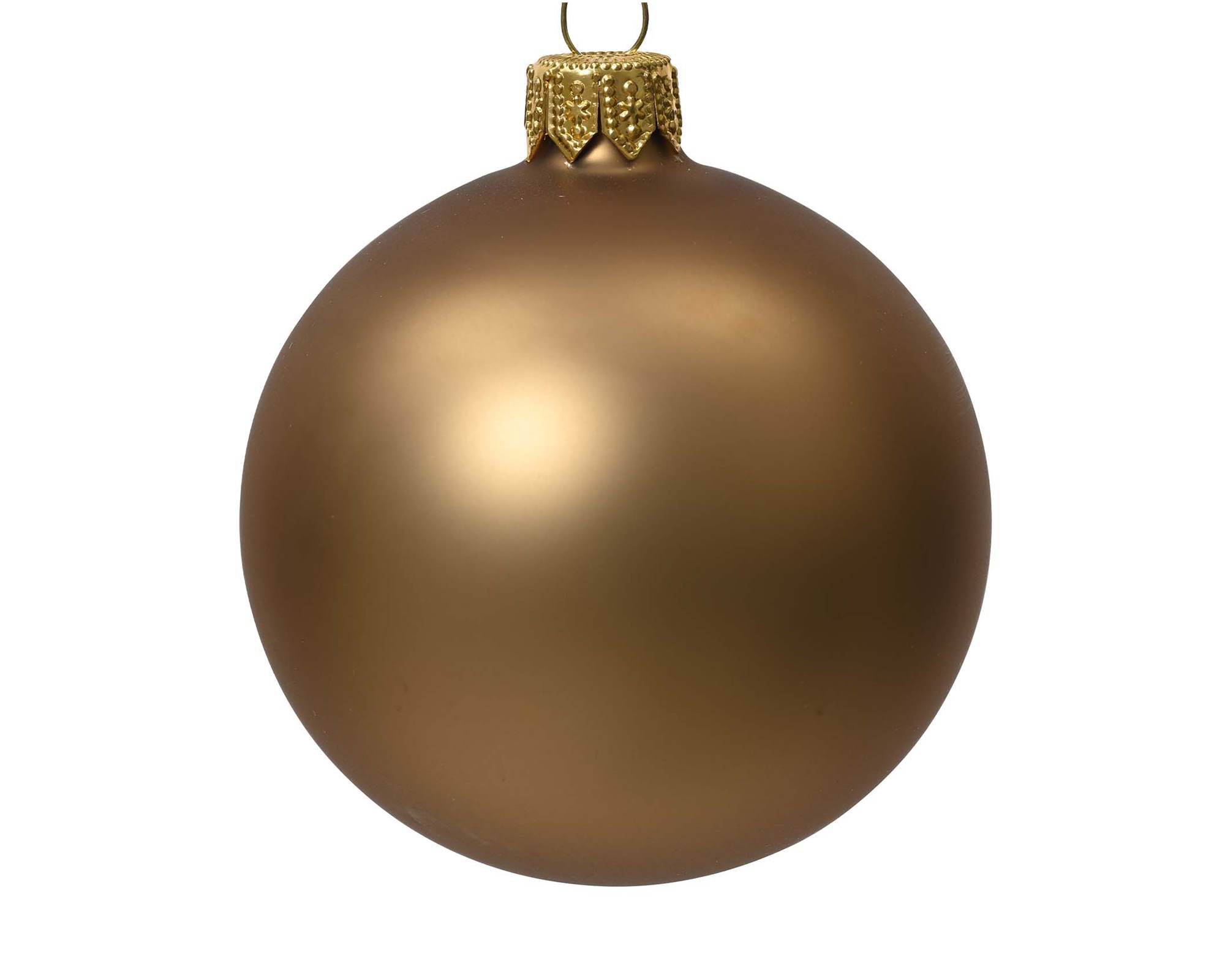 Set 6 Pz Decorazione Sfera Satinato Bronzo D8CM in Vetro