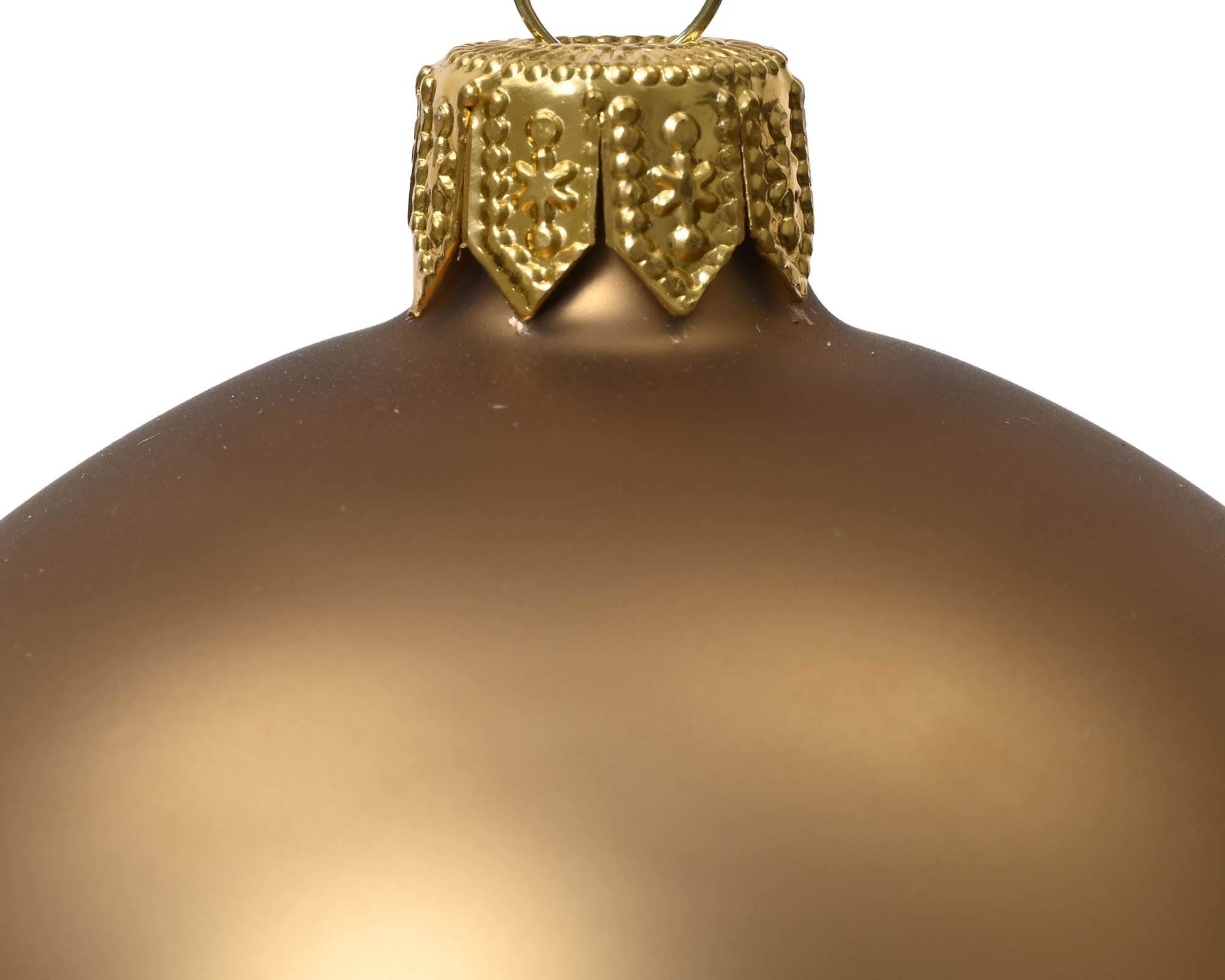 Set 4 Pz Decorazione Sfera Satinato Bronzo D10CM in Vetro - immagine 2