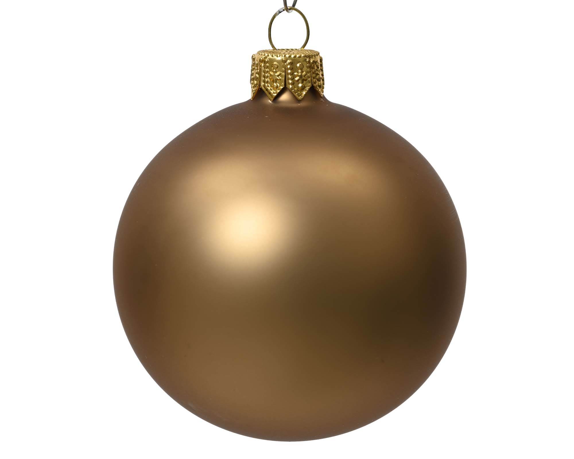 Set 4 Pz Decorazione Sfera Satinato Bronzo D10CM in Vetro