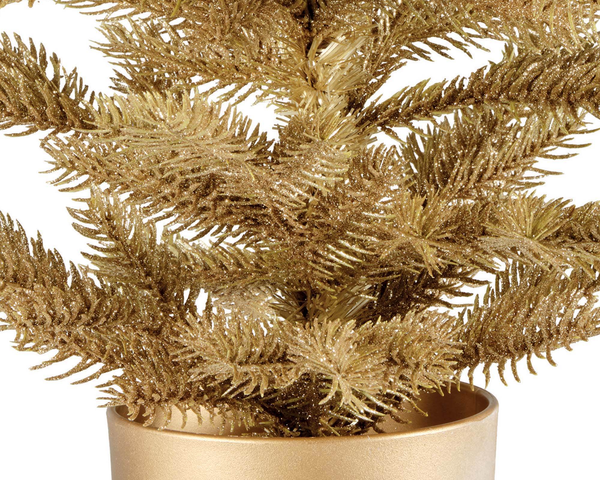 Decorazione Mini Albero con Vaso Tiffany Glitter Oro 60h in SU - immagine 2