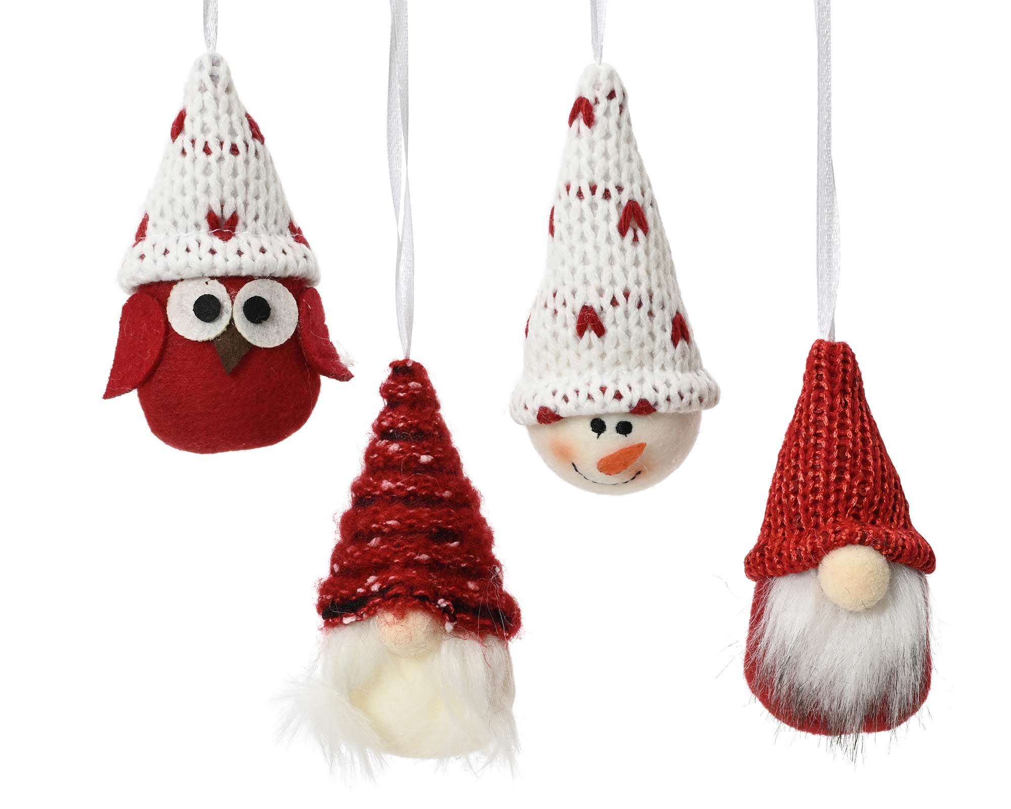 Decorazione da Appendere Gnomi Assortito di Stoffa 10h in Poliestere