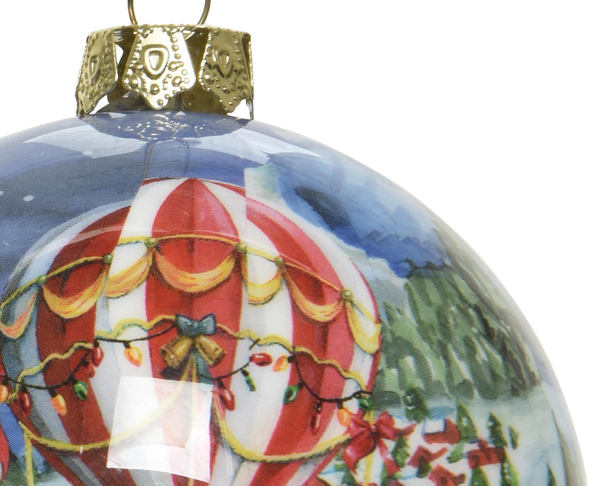 Decorazione Sfera Babbo Natale Glitter Assortito D8CM in Schiuma - immagine 2