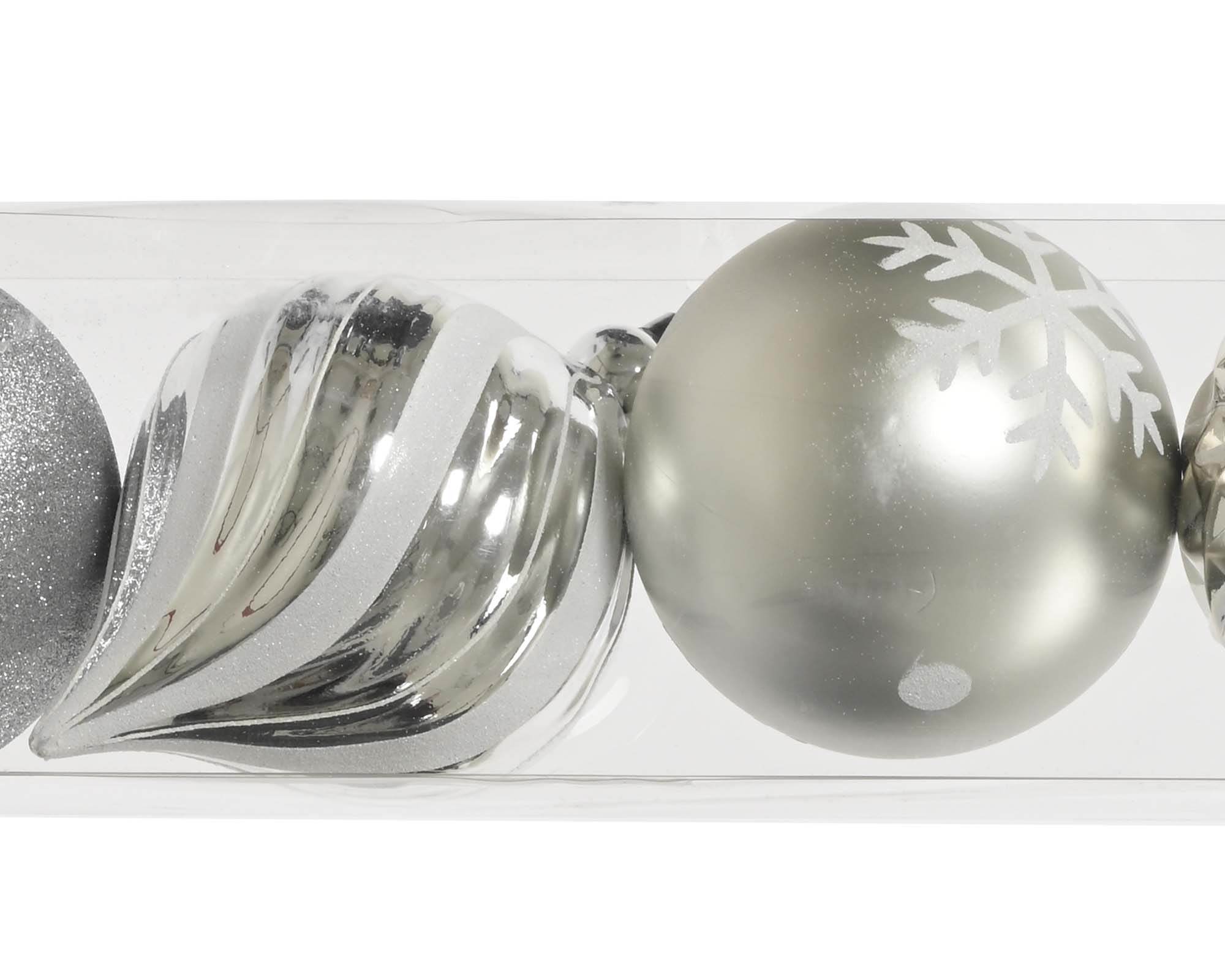 Decorazione Sfera Bicolore con Glitter Rosso e Bianco D15CM - immagine 2