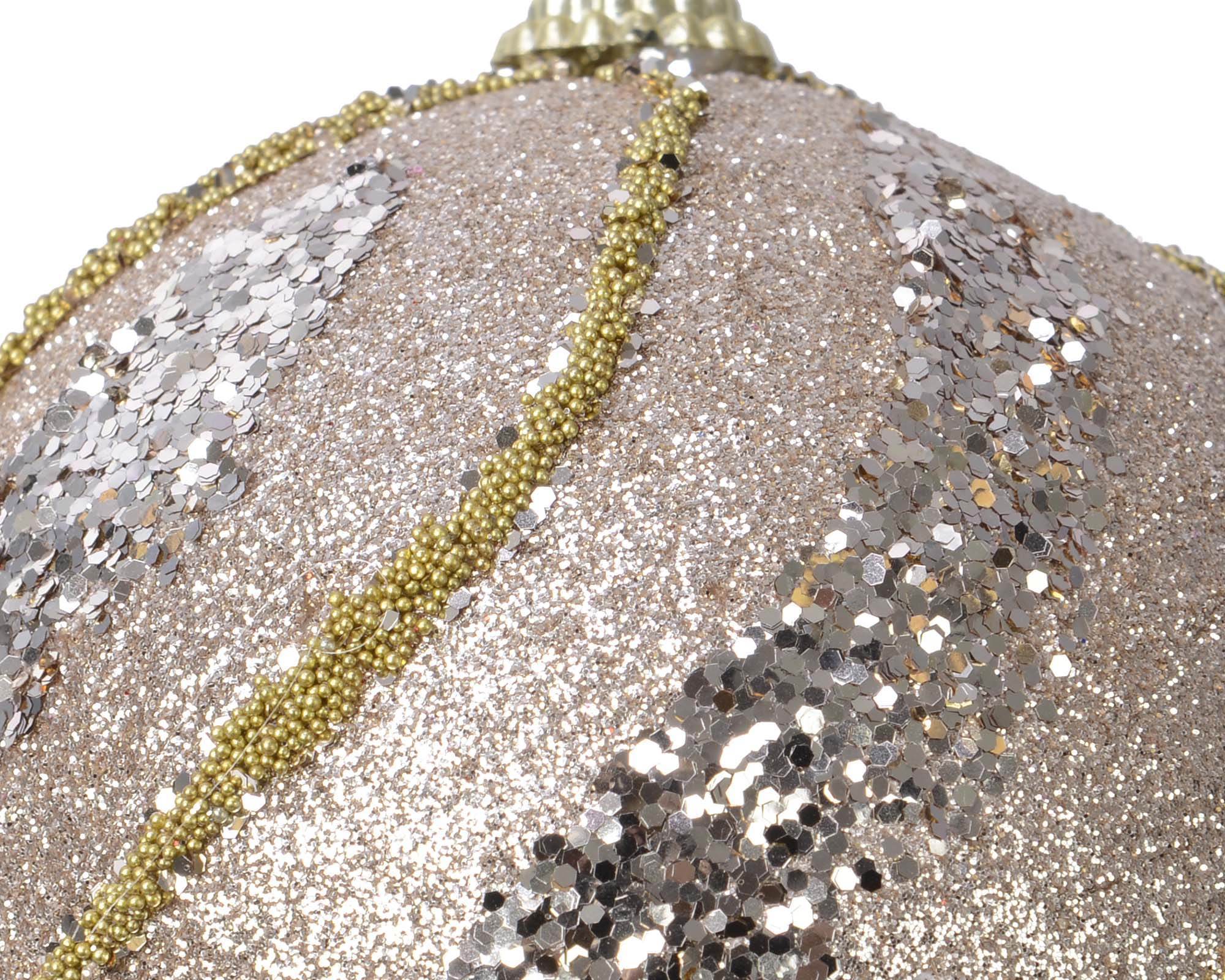 Decorazione Sfera Rosa con Glitter D10CM in Schiuma - immagine 2