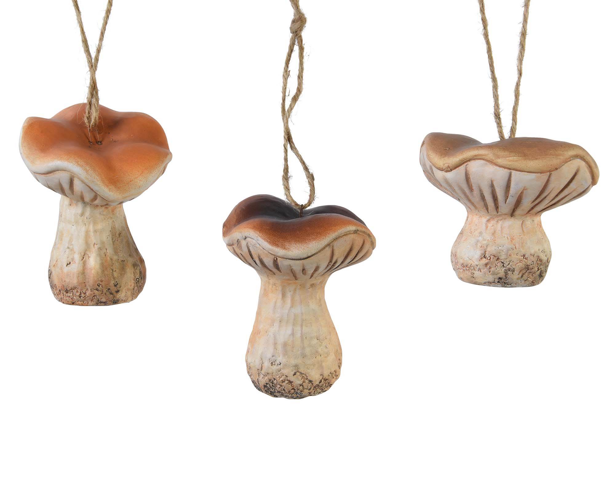 Decorazione da Appendere Fungo Assortito 6h in Terracotta