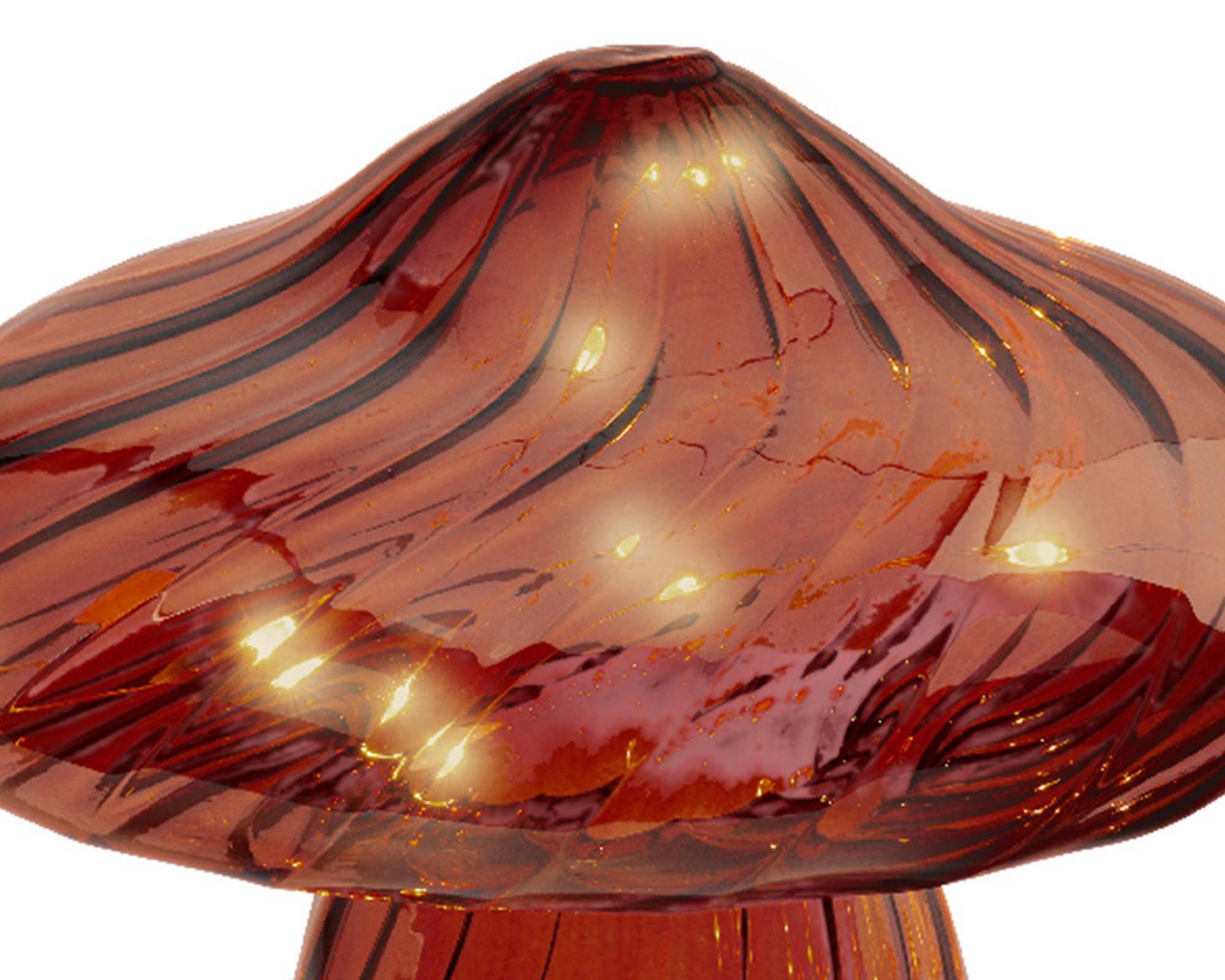 Decorazione Fungo Rosso con Microled 20h in Vetro - immagine 2