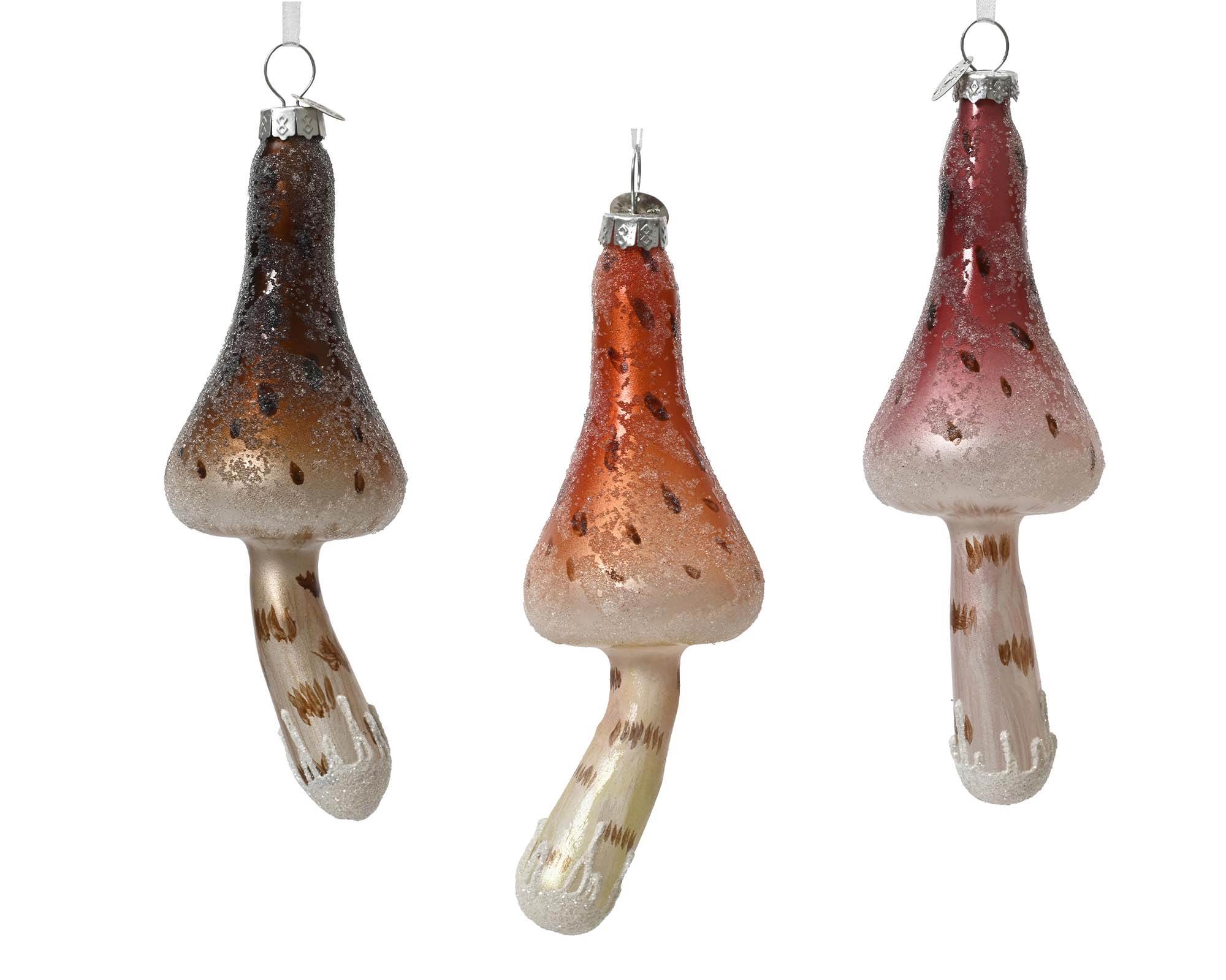 Decorazione da Appendere Fungo Assortito 15h in Vetro