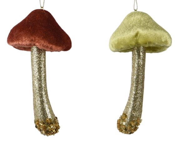 Decorazione da Appendere Fungo Vellutato Assortito 14h in Polistirolo