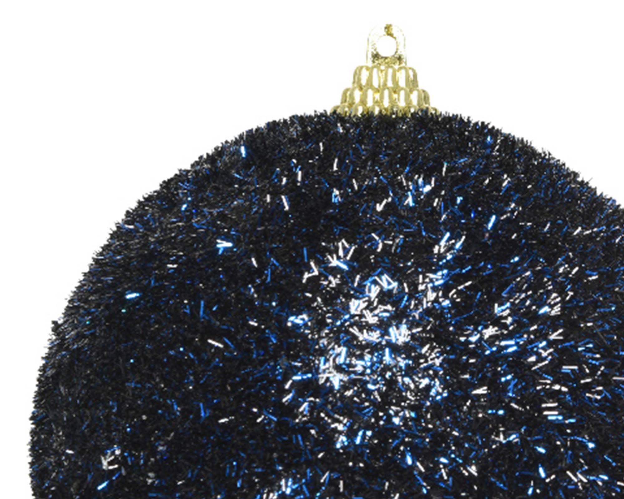 Decorazione Sfera Blu con Glitter Assortito D10CM in Schiuma - immagine 2