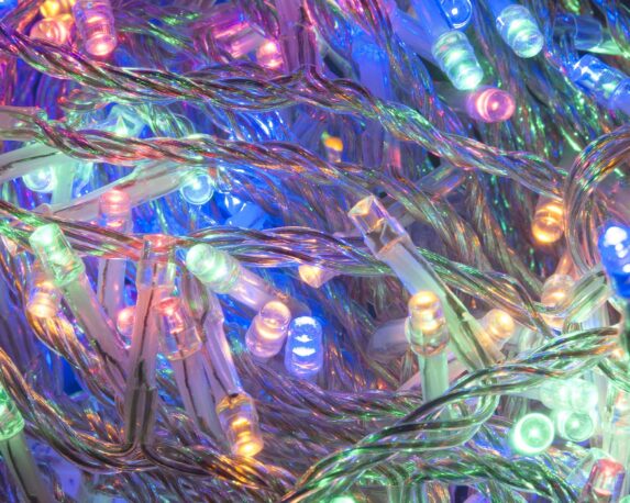 Catena 96 Luci LED Multicolore FiloTrasparente Interno E Esterno – Bizzotto