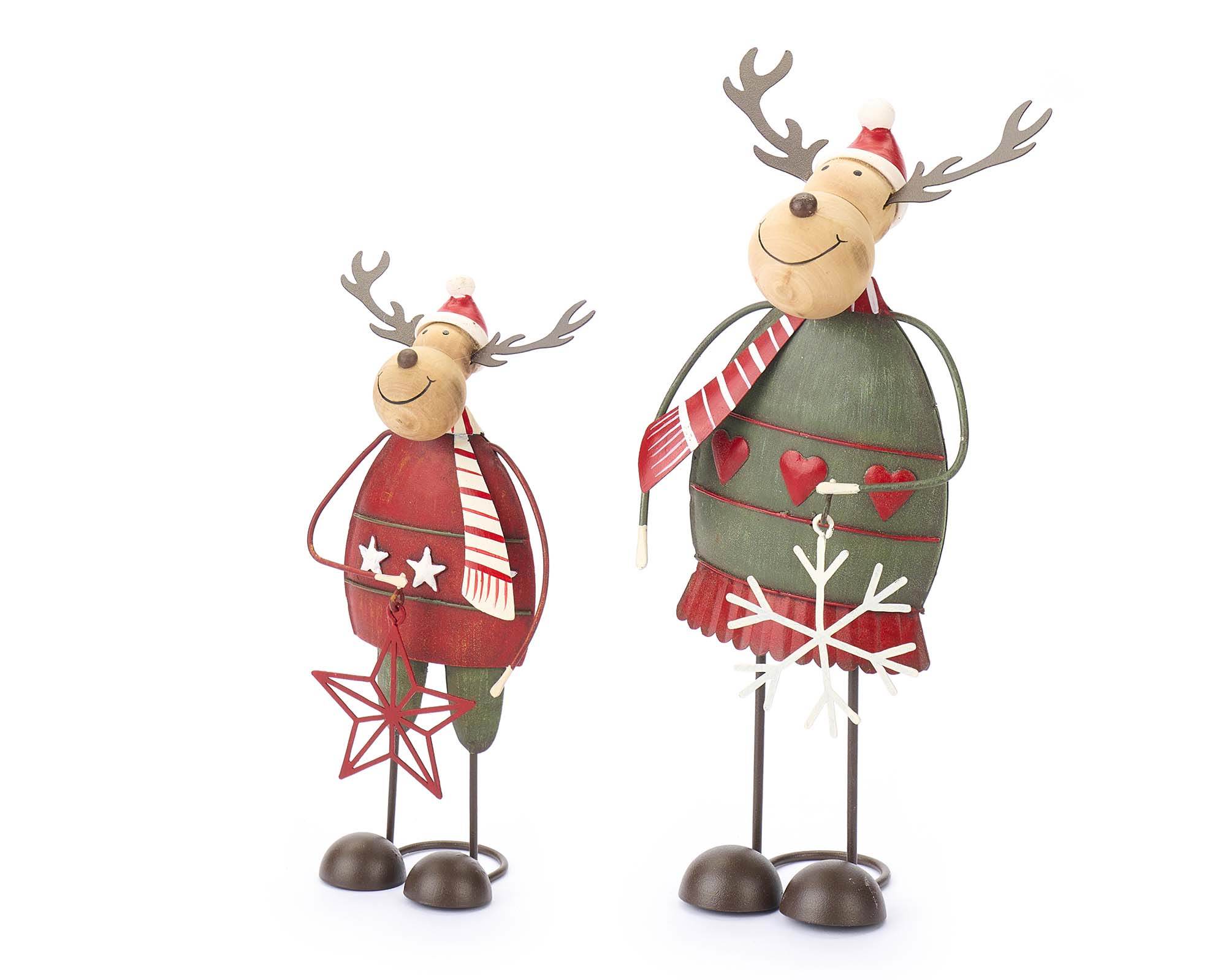 Decorazione Renna Natale Metallo Verde 23x10x6cm in Metallo - immagine 2