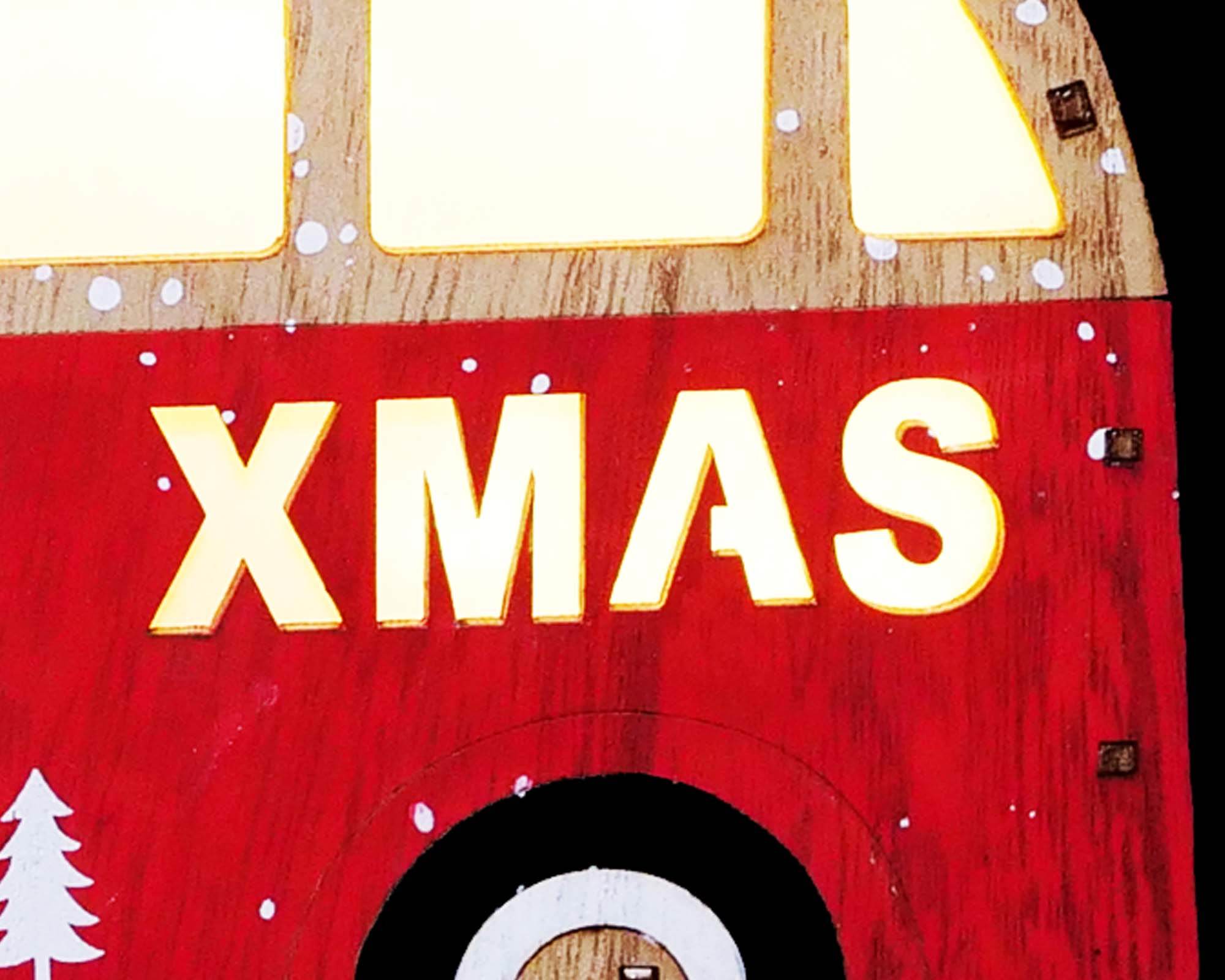 Decorazione Furgoncino con LED H13x20cm in Legno - immagine 2