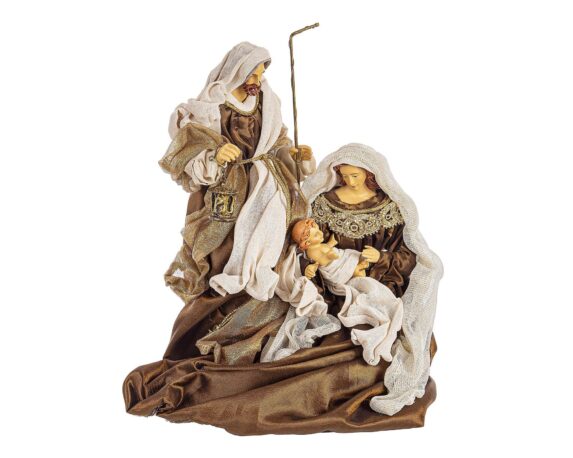 Decorazione Natività Sacra Famiglia Splendour Stand Bronze S In Resina E Canapa – Bizzotto