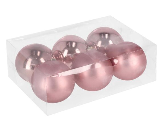 Set 6 Pz Decorazione Confezione Sfera Rosa Caldo Assortito D80 In Plastica – Bizzotto