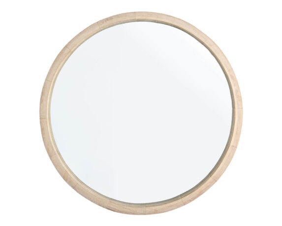 Specchio Con Cornice Tiziano Tondo Naturale D52 In Legno Di Paulonia E MDF – Bizzotto